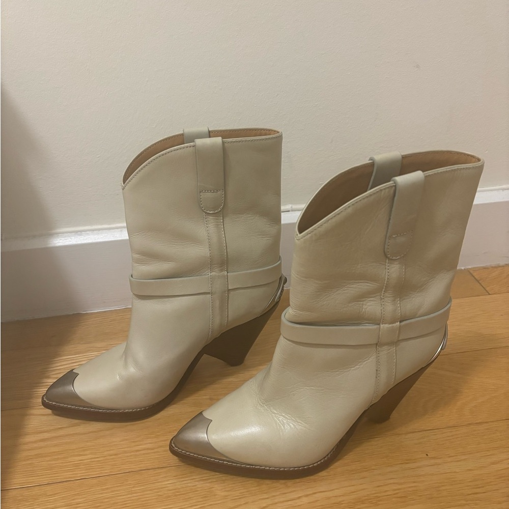 Isabel Marant Metal Western Story Lamsy Ankle Boots